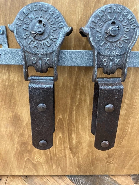 Antique/Primitive Original Myers Stay On Barn Door Rollers