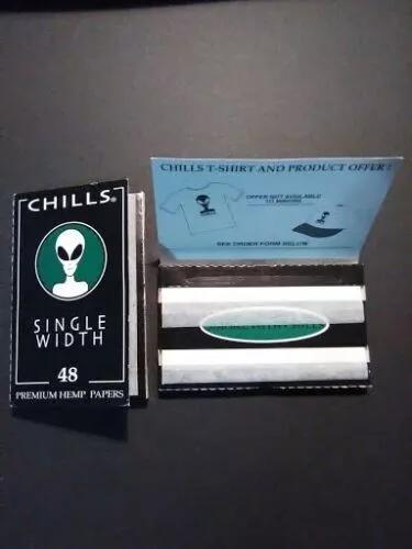 Chills Alien Rolling Papers 2 packs Single Width Gummed Hemp Slow Burn.