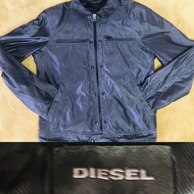 DIESEL DARK GREY Wet Look Mens Bomber 