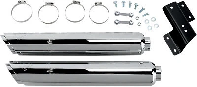 Vance Hines Twin Slash Slip-On Exhaust Pipes 07-15 Harley Softail Deluxe Slim