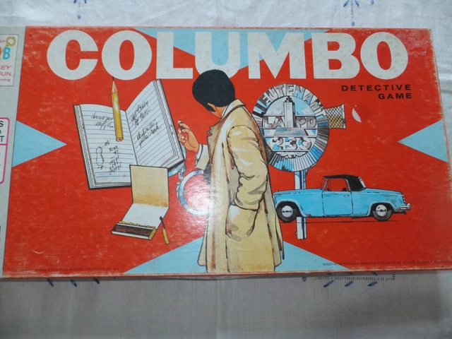 VINTAGE COLUMBO DETECTIVE Game Board Milton Bradley Complete '74 4419 ...