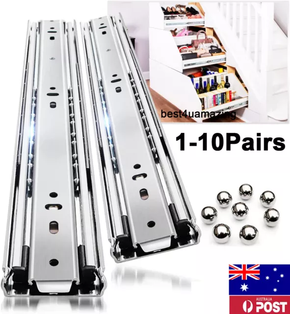 1-10x Heavy Duty Drawer Slides Runners Rails Draw Ball Bearing Trailer Cabinet 2