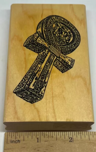 EGYPTIAN ANKH CROSS KEY OF LIFE  Wood Rubber Stamp Stampers Anonymous