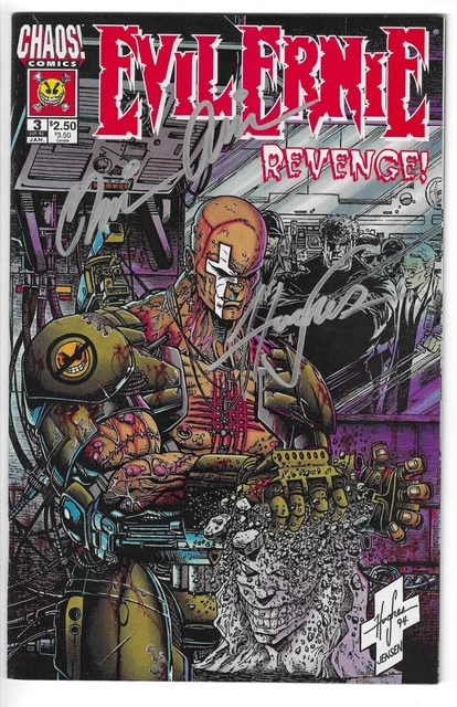 Evil Ernie Revenge #3 (1995) 2x Signed Adam Hughes Chaos! Comics VF+ or Better