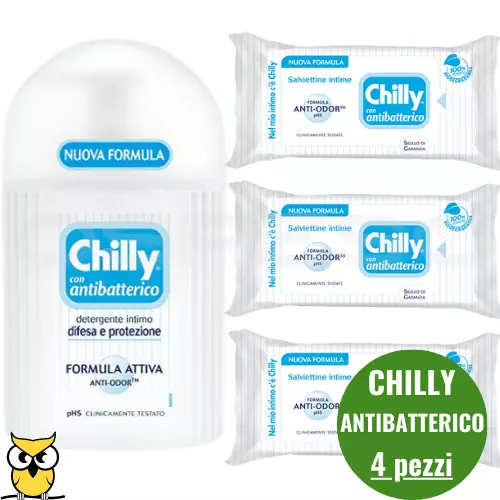 Chilly Detergente 200Ml+36 Salviette Intimo Ph Anti Odor Nuova Formula