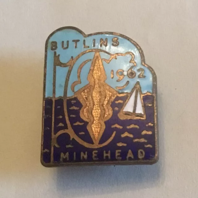 Rare old original Butlins badge : Minehead 1962