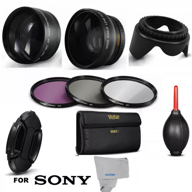 Pro X43 Wide Angle Macro Lens +2X Hd Telephoto Lens +Filters For Sony Pxw-X70