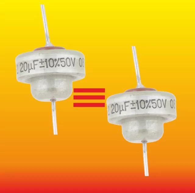 20 uF 50 V MATCHED RUSSIAN TANTALUM-SILVER CAPACITORS K52-2