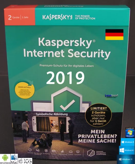 Kaspersky Internet Security 2019 version complète 2 appareils PC/Mac/Android + instructions