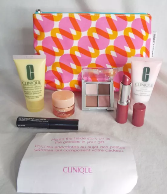 Clinique 7 Pc Skincare Set  Pinot Pop Lip Remover Shadows Mascara Lotion