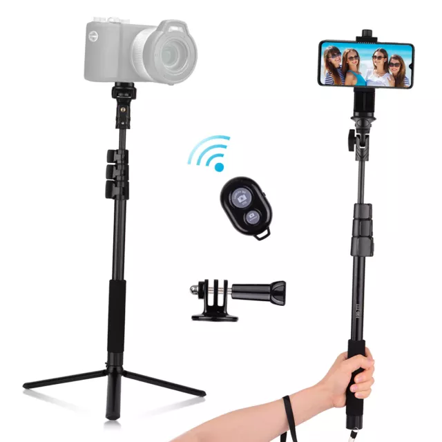 54 pouces Trépied Extensible Selfie Stick pour Smartphone Caméra de sport N8T8