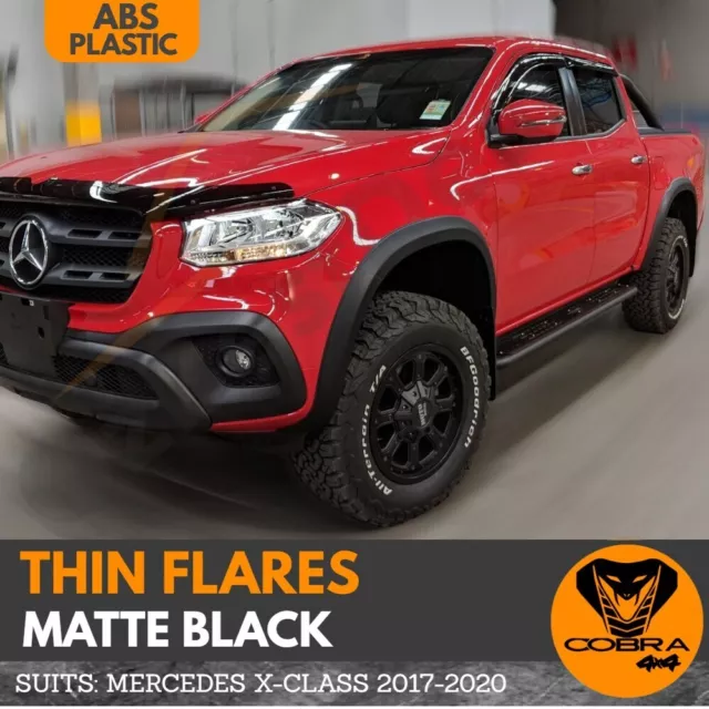 Matte Black Thin Fender Flares suits Mercedes Benz X-Class 2017 2018 2019 2020