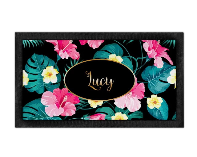 Personalised Tropical Flowers Bar Runner Mat Gift Garden Home She Cave Pub Tiki