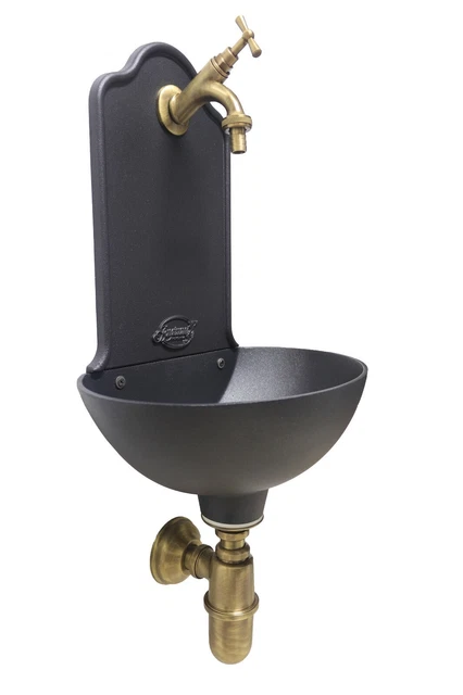 Fontaine Colonne Sidney Fonte/Acier - Robinet Laiton Pour Jardin Extérieur (92cm)