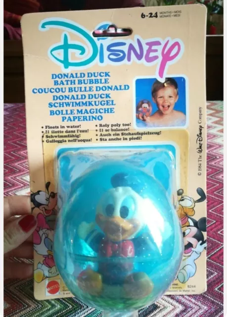 Donald Duck Paperino Vintage Giocattolo Bagno Bath Bubble Mattel 1988 Disney