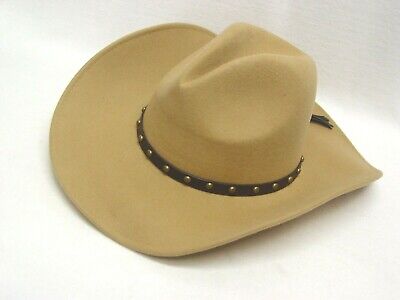 Yellowstone Western Wool Cowboy style Hat  Leather and brass trim MEDIUM