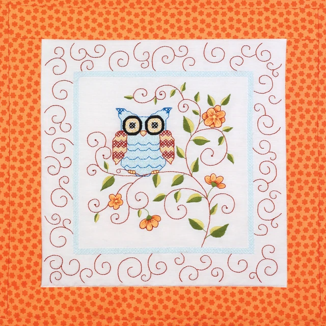 Janlynn gestempelt zum Sticken Quilt Blöcke 15""x15"" 6/Stück Eule -21-1474