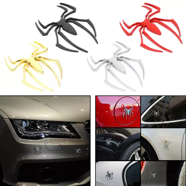 Auto Logo Car Sticker Metal Badge Emblem Spider Shape 3D Car Decal Sticker DIY U