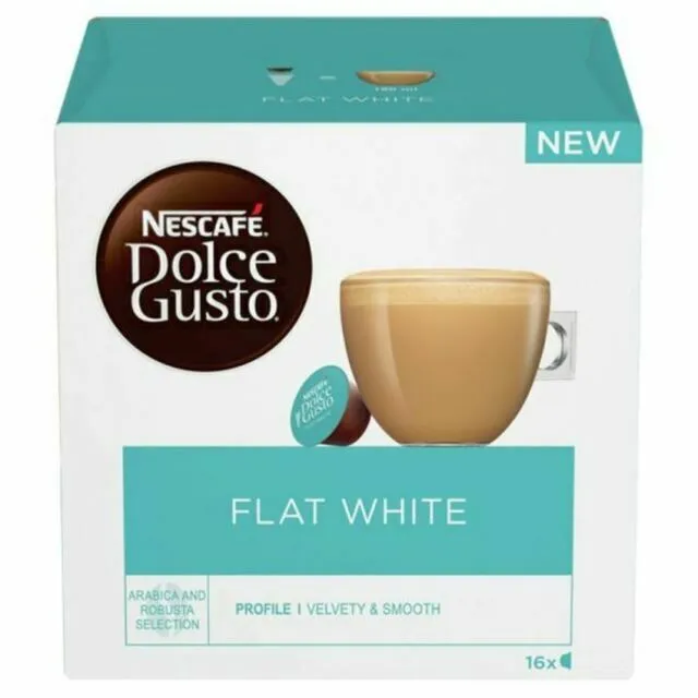 Nescafe Dolce Gusto Flat White Coffee Pods X 3 boxes = 48 Pods.
