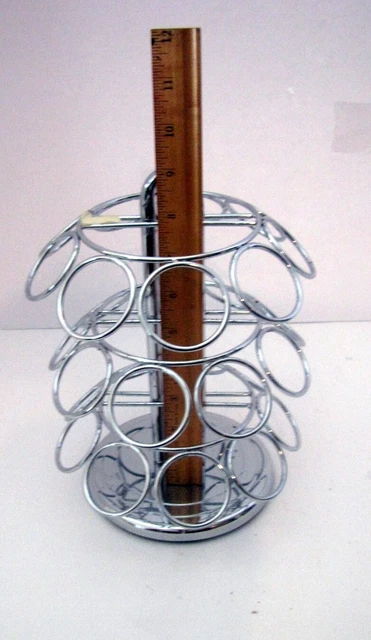 K-Cup 27 Pod Coffee Storage Holder Swivel Carousel Organizer Chrome