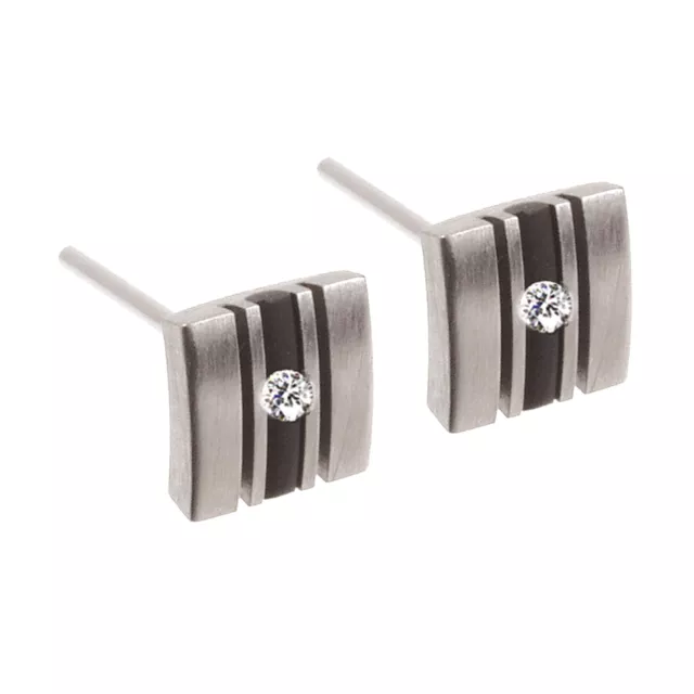 Ernstes Design Ohrringe E162 Edelstahl Brillant 0,032 ct. Diamant Ohrstecker