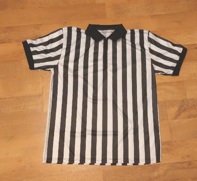 Men's Pro-Style Referee Shirt with Quarter Zipper for Basketball Football Soccer