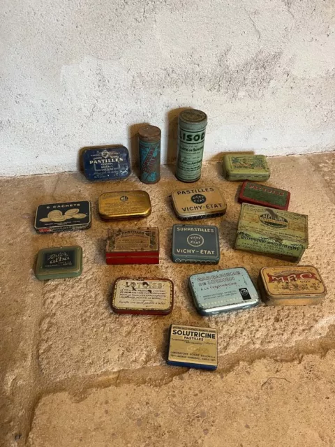 Lot de boîtes collection pharmacie 1910-1930 déco vintage