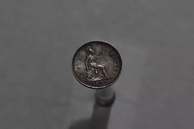 🧭 🇬🇧 Uk Gb 4 Pence 1854 Victoria Scarce High Grade B59 #2884