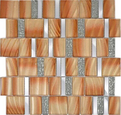 Braun Mosaïque en Verre Carrelage Crème Beige Braun Mur Miroir Cuisine Bain 