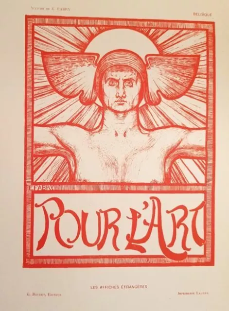 Jugendstil - Art Noveau - Fabry: Pour L`Art.  Original Farblithographie 1897