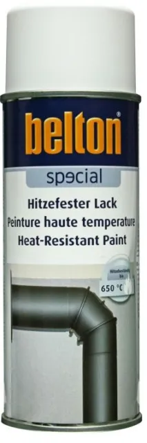 Aérosol peinture haute température 650°C blanc 400ML BELTON