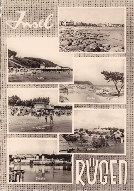 Ansichtskarte Insel Rügen Binz Sellin Baabe Göhren Bergen  DDR Postkarte AK