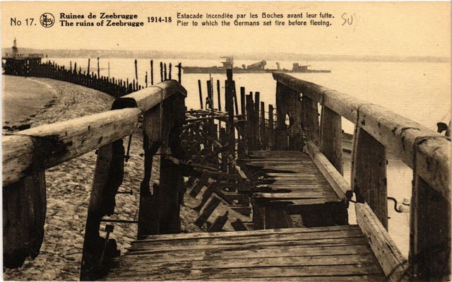 CPA MILITAIRE Ruines de Zeebrugge-Estacade Incendiée (316441)