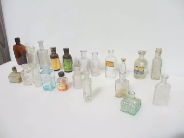 Vintage Glass Bottles Chemist Jars Antique Pots Small Lab Old Bottle x21
