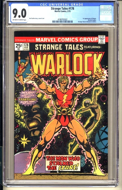Strange Tales #178 CGC 9.0 OWW VF/NM Marvel Comics 1975 Warlock 1st app Magnus
