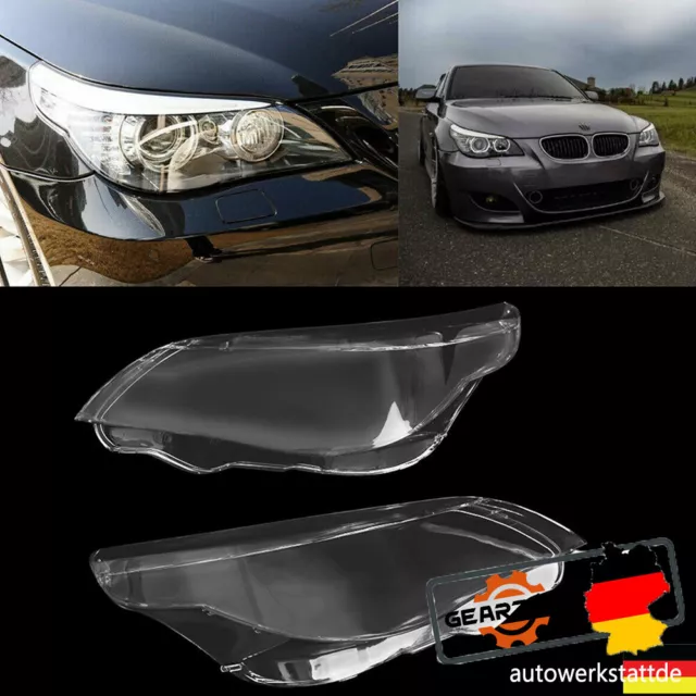 2X VETRO DISPERSIONE fari set trasparente per BMW E60 E61 anno 04-07  copertura EUR 57,40 - PicClick IT