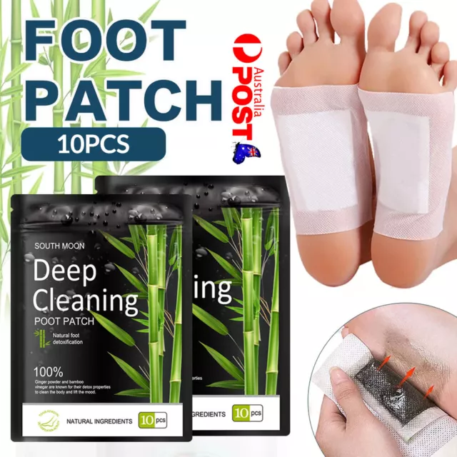 10× Natural Detox Foot Patches Pads Cleansing Body Toxins Feet Dehumidifyin