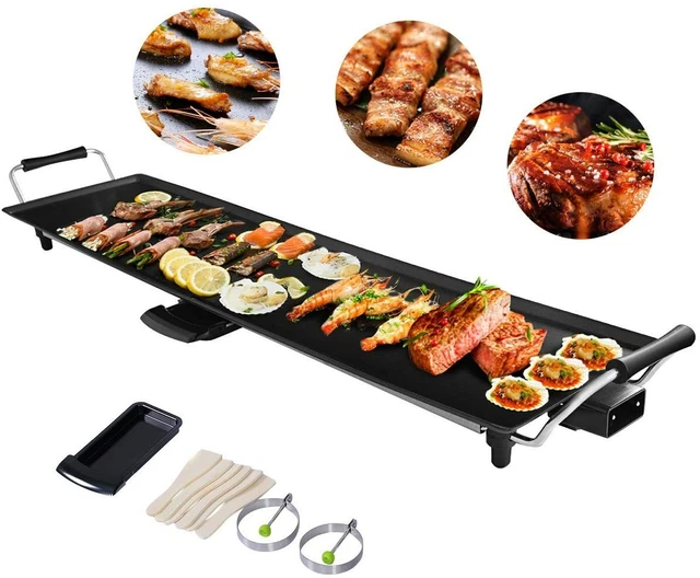 Elektrische Grillplatte 1800W Teppanyaki-Grill Elektrogrill 90x23cm BBQ Grill