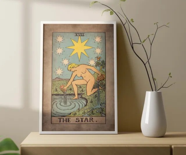 Tarot Card The Star framed canvas print or poster Magic vintage wall Home Decor