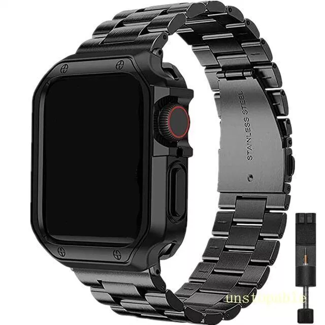 Case+ Stainless Steel Metal Strap for Apple Watch Series 9 8 7 6 SE 5 Ultra 2 49