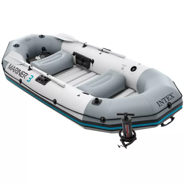 Intex Mariner Boat 3 Set Inflatable Kayak W/ Oars Pump Fishing River Lake