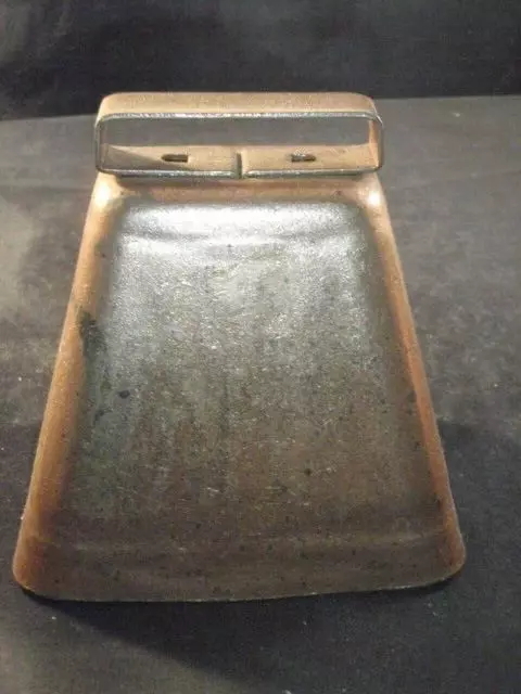 Vintage Metal Copper Toned Cow Bell Large Unmarked Farm Country Decor Barn Dairy