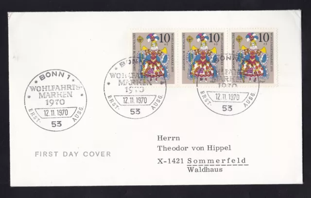 Briefmarken BRD 1970 " Weihnachten " FDC