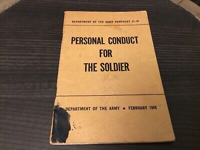 1949 WWII Era US Army Book Personal Conduct for the Soldier Pamphlet 21-41