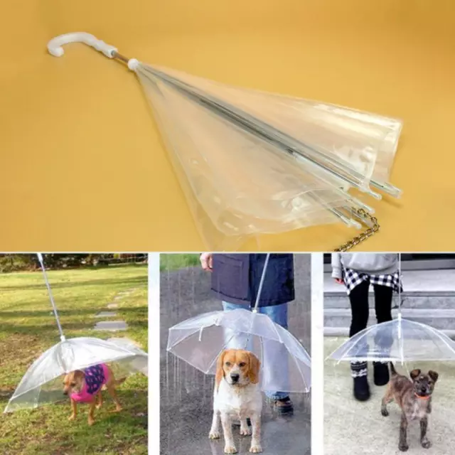 Outdoor Transparent Pet Umbrella Small Dog Rain Gear Keeps Pet Dry Useful