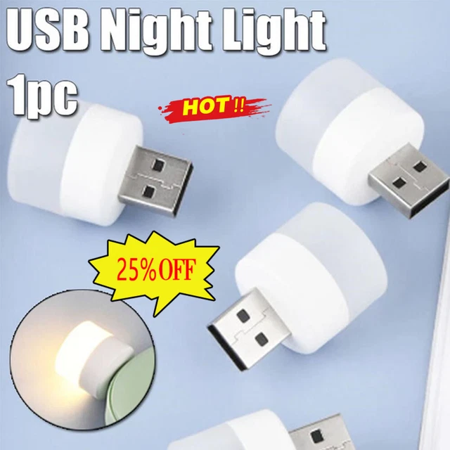 Luce notturna USB LED protezione occhi lampada da comodino 5V 1W