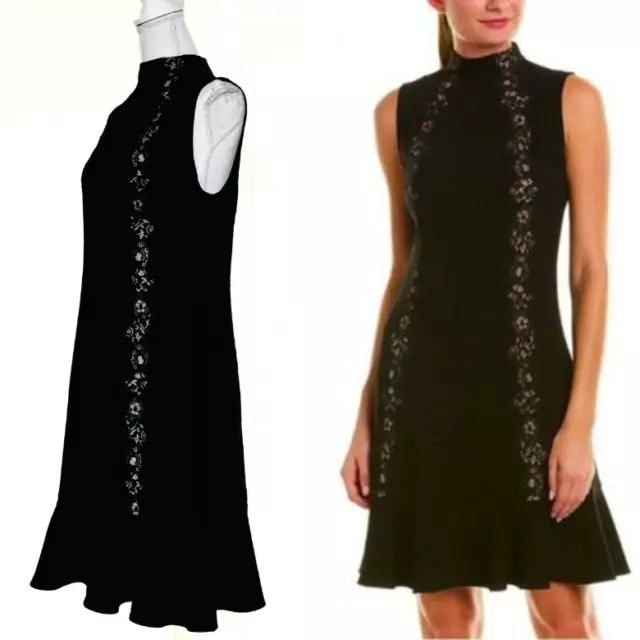 NWT Rebecca Taylor Lace Mock Neck Dress Sleeveless Size 10 Party $450