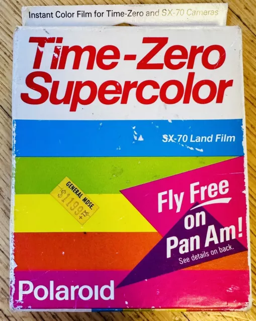 POLAROID Time-Zero Supercolor SX-70 Land Film Expired 08/90 PAN AM AIRLINES