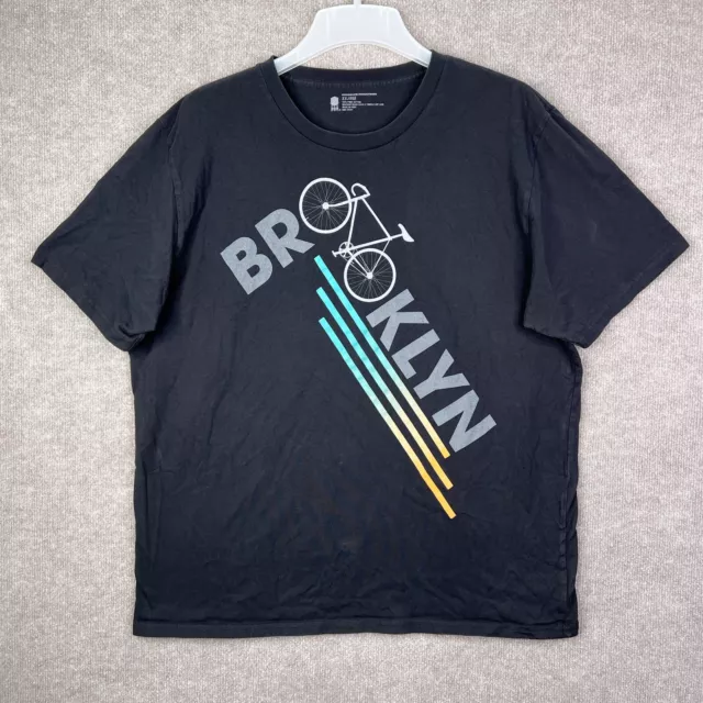 Brooklyn Industries Cycling T Shirt Mens 2XL Black Short Sleeve Streetwear Pima