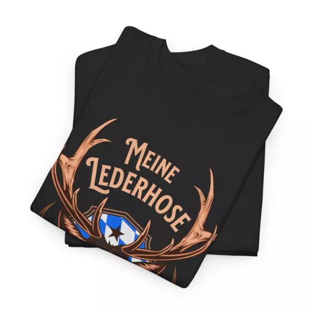 Meine Lederhose trägt noch der Hirsch T-Shirt Oktoberfest Herren Kostüm Trachten 3